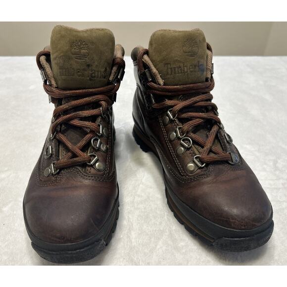 Timberland Women’s Size 7 M Euro Hiker Boots Leather Brown Style 95310 Ankle - Picture 1 of 8